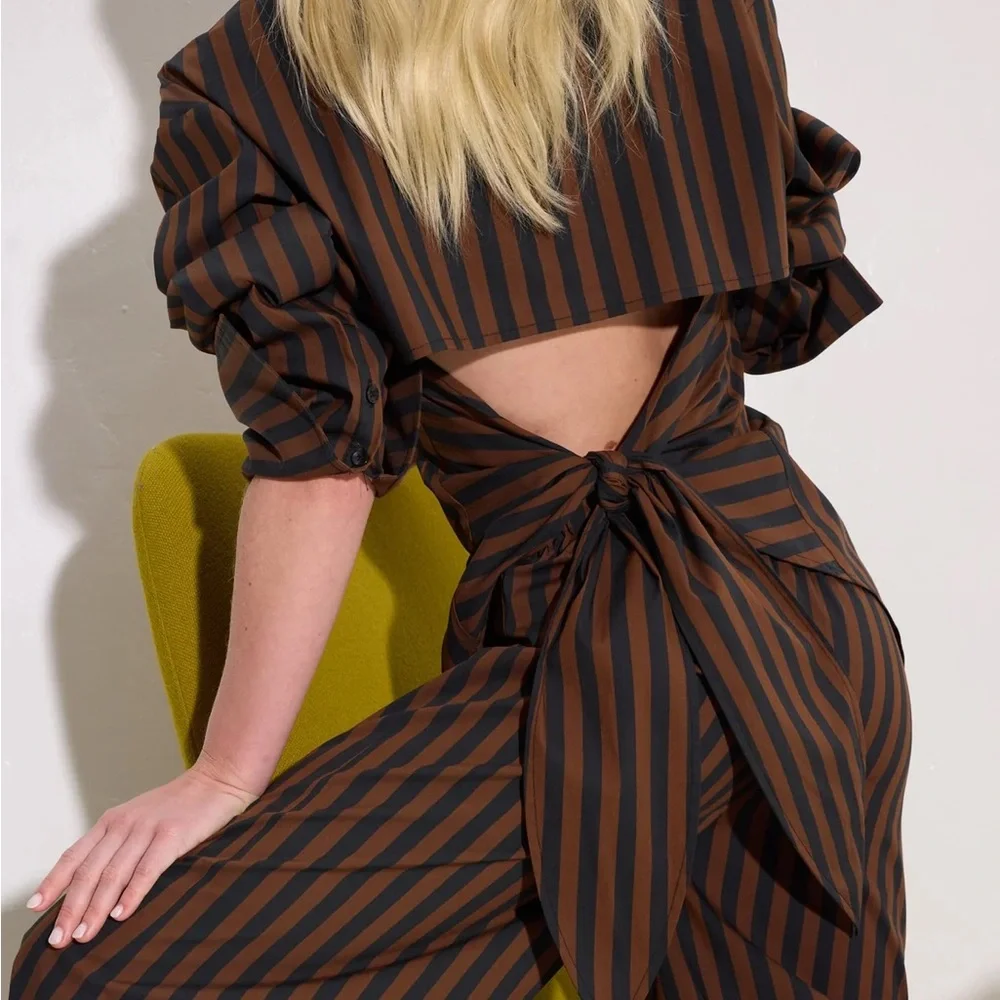 NWT Simon Miller | Loch Poplin Button Up | Black/Choco (M) - Picture 3 of 8